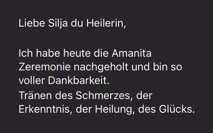 Feedback einer Teilnehmerin zu einer aufgezeichneten Zeremonie