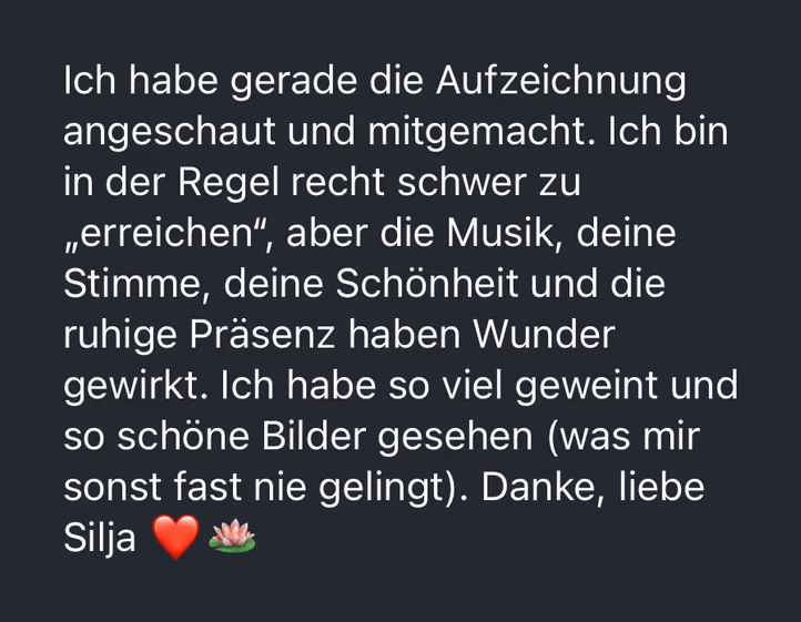 Feedback einer Teilnehmerin zu einer aufgezeichneten Zeremonie