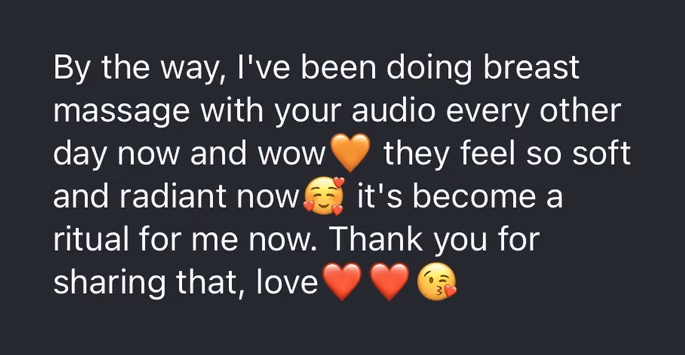Feedback einer Teilnehmerin zu die sinnliche Brustmassage