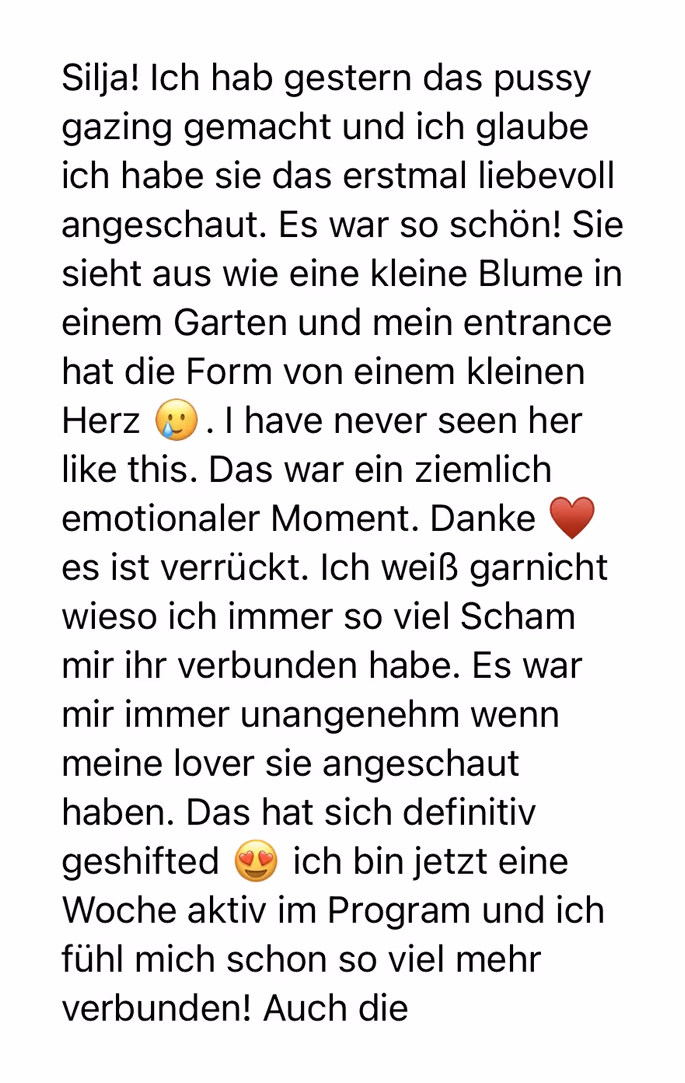 Feedback einer Teilnehmerin zu Pussy Gazing