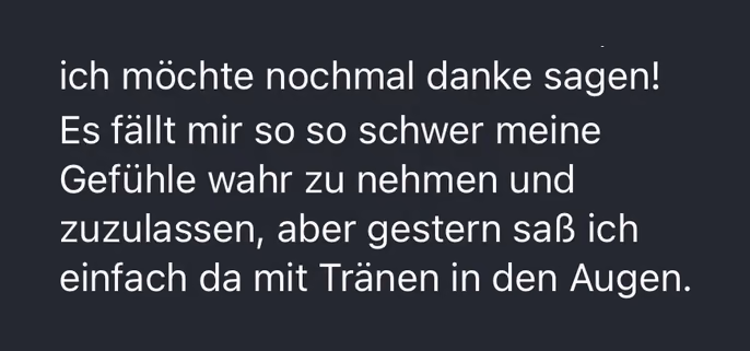 Feedback einer Teilnehmerin