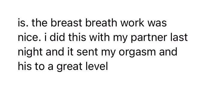 Feedback einer Teilnehmerin zu das Breast Breathwork