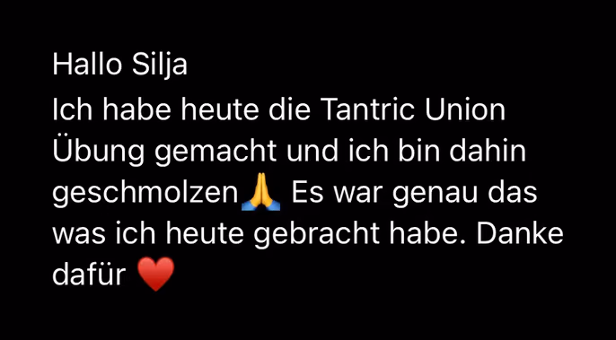 Feedback einer Teilnehmerin zu Tantric Union
