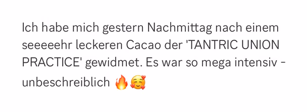 Feedback einer Teilnehmerin zu Tantric Union